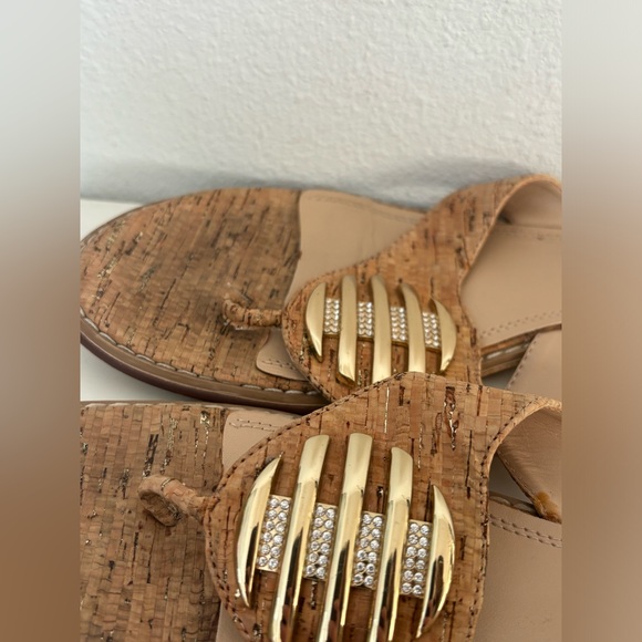 COACH AND FOUR VINTAGE CORK HEELED SANDALS FLIP FLOPS SZ 9.5 - Picture 5 of 7